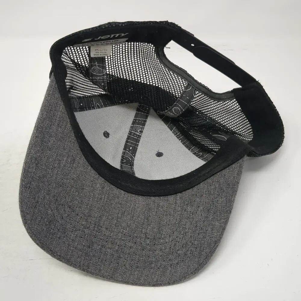 Jetty Trucker Hat Gray One Size Boat Patch Marine Supply Co Snapback Mesh